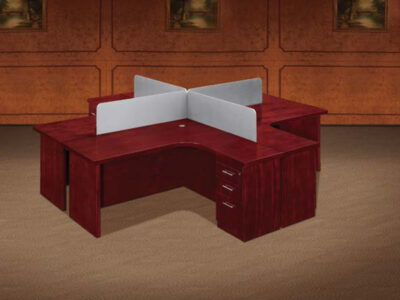 Four Way Cluster Desk (Wooden Legs) 20006