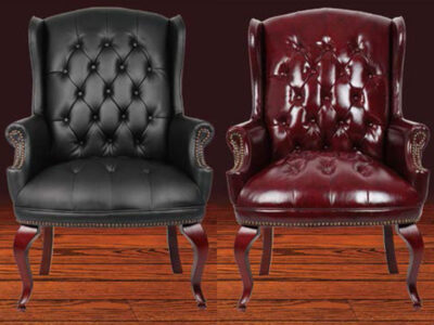 Judges Executive 4 Legged Visitors Chair- Genuine Leather 20084