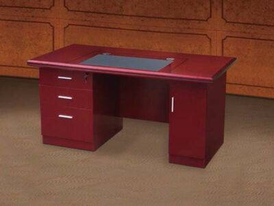 Mahogany Veneer Desk with Cabinet 20008