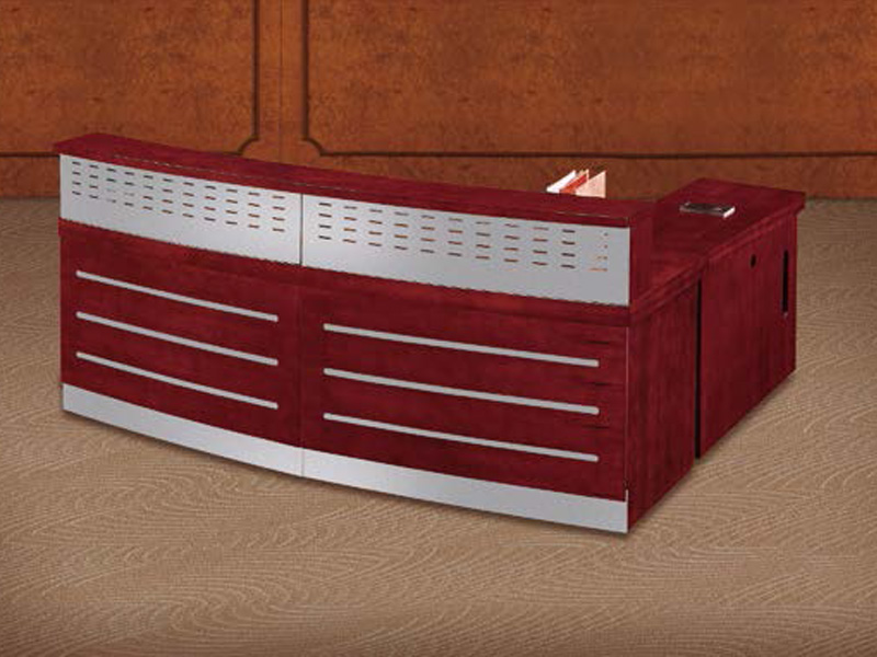Mahogany Veneer Reception Desk with Credenza 20010